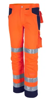 Warnschutz Bundhose Qualitex PRO WS warnorange/marine